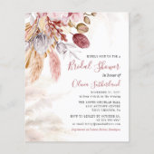 Papier Budget Pampas Grass Tan nuptiale Douche Invitation (Devant)