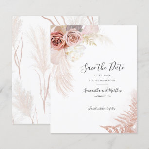 Papier Budget Pampas Grass Terracotta Enregistrer la date