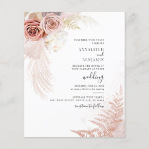 Papier Budget Pampas Grass Terracotta Tan Boho Mariage