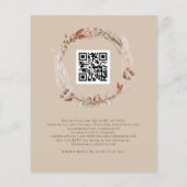 Papier Budget Pampas Grasses QR Code Faire-part de mariag (Dos)