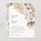 Papier budget pampas herbe faire-part de mariage rustique (Devant / Derrière)