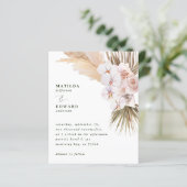 Papier budget pampas herbe faire-part de mariage rustique (Debout devant)