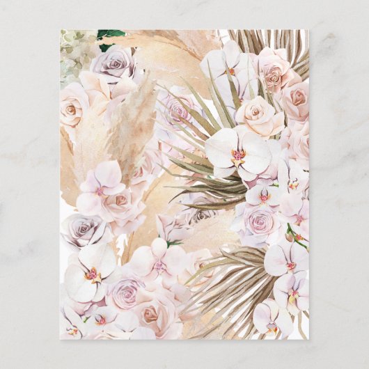 Papier budget pampas herbe faire-part de mariage rustique (Dos)