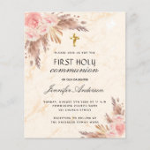 Papier Budget pampas herbe rose blush première communion (Devant)