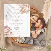 Papier Budget Pampas Monogramme Grass Mariage photo Invit