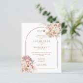 Papier Budget Pampas Monogramme Grass Mariage photo Invit (Debout devant)