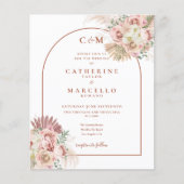 Papier Budget Pampas Monogramme Grass Mariage photo Invit (Devant)
