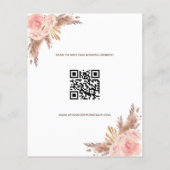 Papier Budget pampas photo qr code mariage Enregistrer la (Dos)