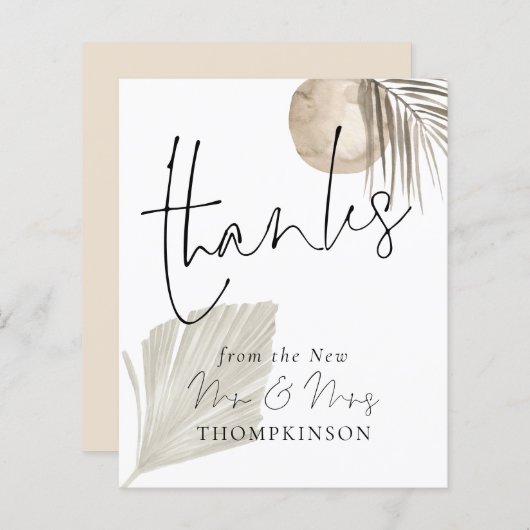 Papier Budget Pampas Script Nouveau M. Mme la Mariage Mer (Devant / Derrière)