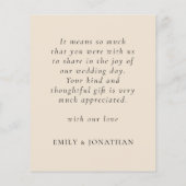 Papier Budget Pampas Script Nouveau M. Mme la Mariage Mer (Dos)