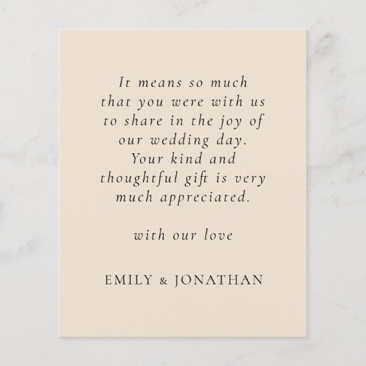 Papier Budget Pampas Script Nouveau M. Mme la Mariage Mer (Dos)