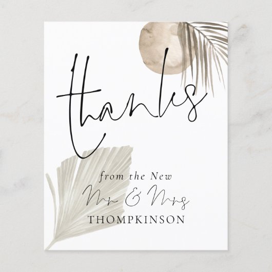 Papier Budget Pampas Script Nouveau M. Mme la Mariage Mer (Devant)