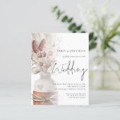Papier Budget Pampas Superposition Grass QR Code Mariage  (Debout devant)