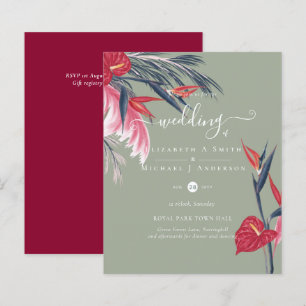 Papier BUDGET Pampas Tropical Grass Marine Berry Mariage