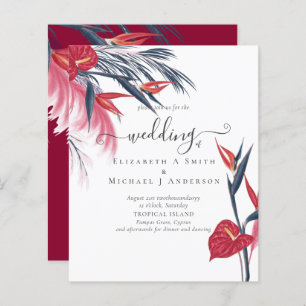 Papier BUDGET Pampas Tropical Grass Marine Berry Mariage