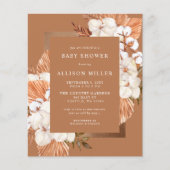 Papier Budget Pampas Unisex Baby shower Invitation (Devant)