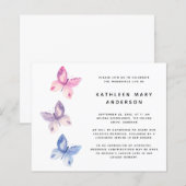 Papier BUDGET Papillon Célébration de la vie Invitation (Devant / Derrière)