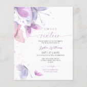 Papier Budget Papillons doux 16 Anniversaire Invitation (Devant)