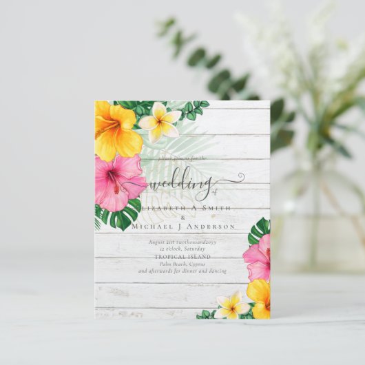 Papier BUDGET Paradis tropical Plage Mariage Florales (Debout devant)