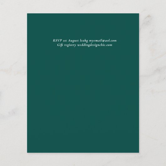 Papier BUDGET Paradis tropical Plage Mariage Florales (Dos)