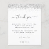 Papier Budget Parties scintillant Argent 21e Anniversaire (Devant)