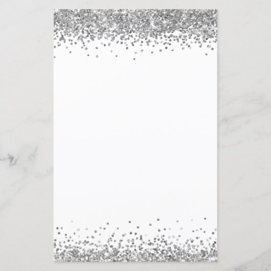 Papier Budget Parties scintillant argent Mariage blanc In (Dos)