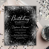 Papier Budget Parties scintillant argent noir 60e anniver