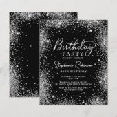 Papier Budget Parties scintillant argent noir 90e anniver (Devant / Derrière)