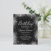 Papier Budget Parties scintillant argent noir 90e anniver (Debout devant)