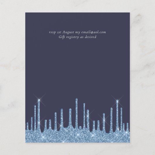 Papier BUDGET Parties scintillant Bleue Réception de mari (Dos)