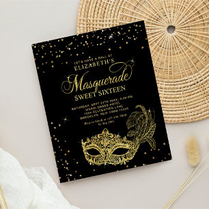Papier BUDGET Parties scintillant d'or noir Masquerade Sw