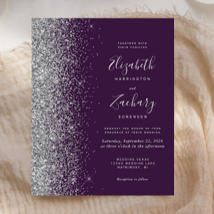 Papier Budget Parties scintillant en argent foncé violet 