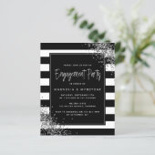 Papier BUDGET Parties scintillant en argent Invitation de (Debout devant)