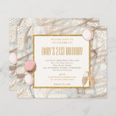 Papier Budget Parties scintillant Fille 21e fête Invitati (Devant / Derrière)