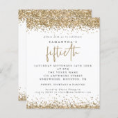 Papier Budget Parties scintillant Or Cinquantième Partie  (Devant / Derrière)