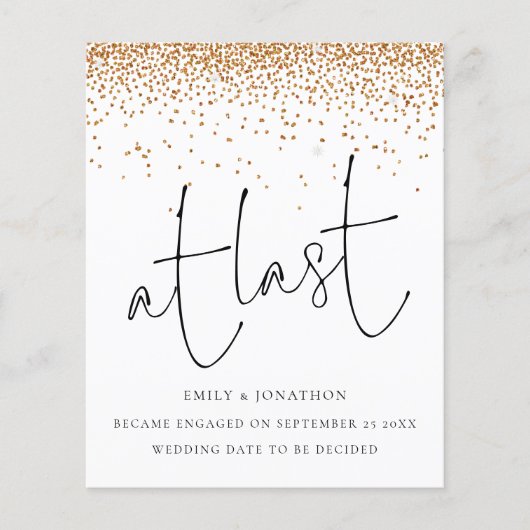 Papier Budget parties scintillant Or Confetti À Dernier F (Devant)