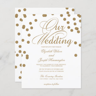 Papier Budget Parties scintillant or Confetti Faire-part 