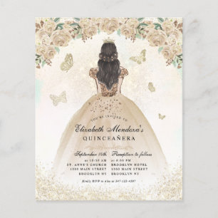 Papier Budget Parties scintillant or Floral Princesse Qui