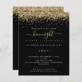 Papier Budget Parties scintillant or Hen Night Black Invi (Devant / Derrière)