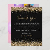 Papier Budget Parties scintillant or Photo 21e Merci noir (Devant / Derrière)