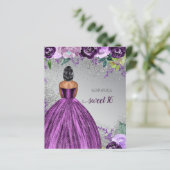 Papier Budget Parties scintillant Purple Robe Douce 16 an (Debout devant)