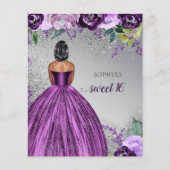 Papier Budget Parties scintillant Purple Robe Douce 16 an (Devant)
