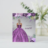 Papier Budget Parties scintillant Purple Robe Douce 16 an (Debout devant)