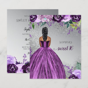 Papier Budget Parties scintillant Purple Robe Douce 16 an