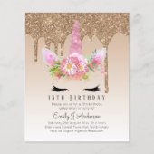 Papier BUDGET Parties scintillant rose Unicorn Filles Inv (Devant)