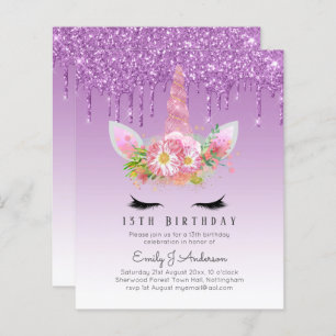 Papier BUDGET Parties scintillant rose Unicorn Filles Inv