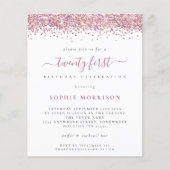 Papier Budget Parties scintillant rose Vingt premier Invi (Devant)