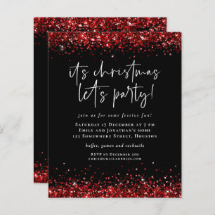 Papier Budget Parties scintillant rouge Noël Fun Party In