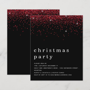 Papier Budget Parties scintillant rouge Noël Invitation n