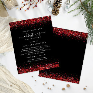 Papier Budget Parties scintillant rouge Noël Invitation n